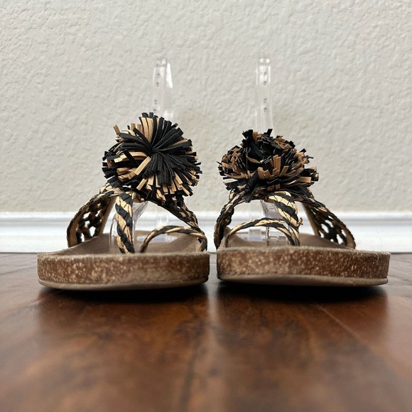 ULLA JOHNSON Netta Toe-Ring Weaved Sandal Pom-Pom Multi - Picture 5 of 11